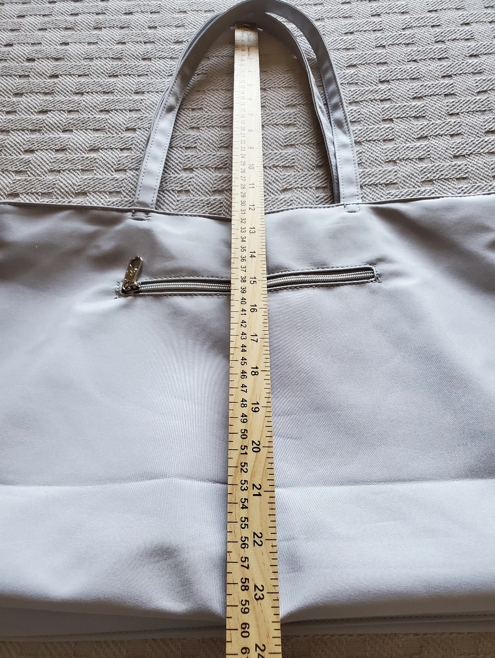 KALIDI Water Resistant Grey Zippered Tote Bag Beach Travel Shopping Market NWOT